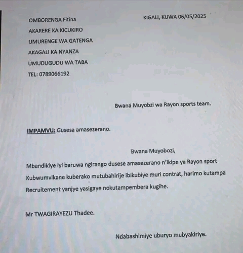 1746618818509 Rayon Sports ikomeje kurohama mu nyanja,dore abandi bakinnyi 4 bagiye kuyisezera nyuma ya Omborenga,abakire barihe?